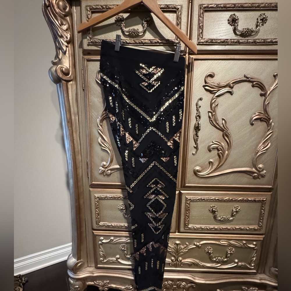 Express Brand Sequin Leggings High Rise